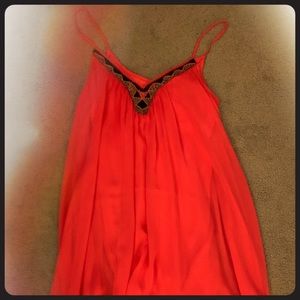 Pink flowy beaded dress